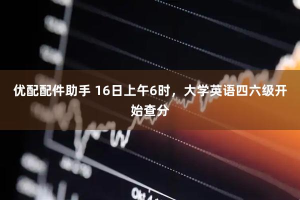 优配配件助手 16日上午6时，大学英语四六级开始查分